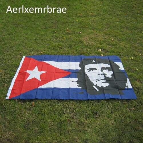 Free Shipping aerlxembrae 3x5ft Polyester cuba Flag cuba revolution hero EI CHE Ernesto Guevara Flag