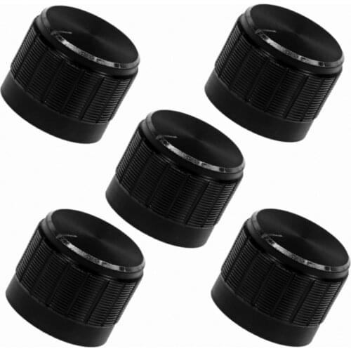 5PCS Aluminum Alloy Potentiometer Knob Anti Slip Single and Double Potentiometer Special 21*17 Black