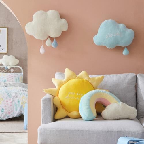 Baby Rainbow Plush Toys Fantastic Sky Series Pillow Stuffed Sun Cloud Soft Shell Cushion Girls Sleeping Pillow Room Sofa Decor
