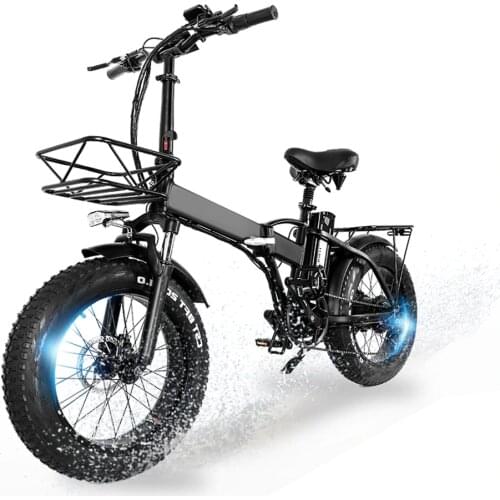 EU Stock) Folding Electric Bike 750w ebike 20 Inch Snow Mountain Fat Bike Electrique 48V 15AH Lithium Battery Powerful Bicycle