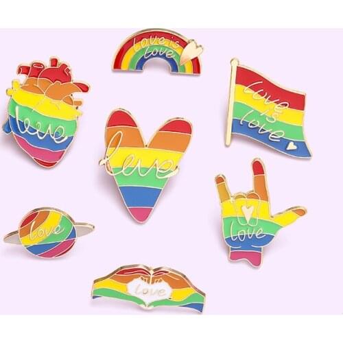 Enamel letter pin creative heart love brooches badge collar anti-glare buckle for kids friends