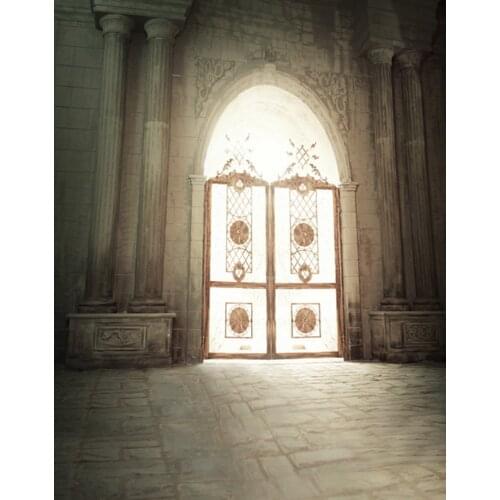 Stone Floor Church Door Photography Backdrops Photo Props Studio Background 5x7ft