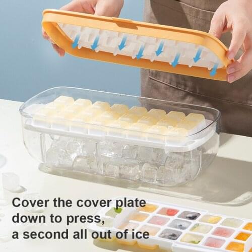 Kitchen Bar Tools Lazy Ice Cube Mold Press Ice Maker Ice Cube Tray Ice Cream Mould with Shovel and Storage Box Ice Cream Tool