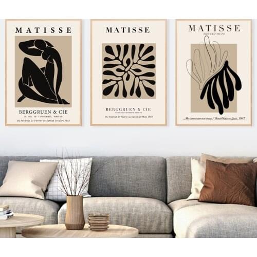 Canvas Painting Henri Matisse Abstract Minimal Illustration Wall Art Prints Vintage Poster Beige Pictures Home Decor