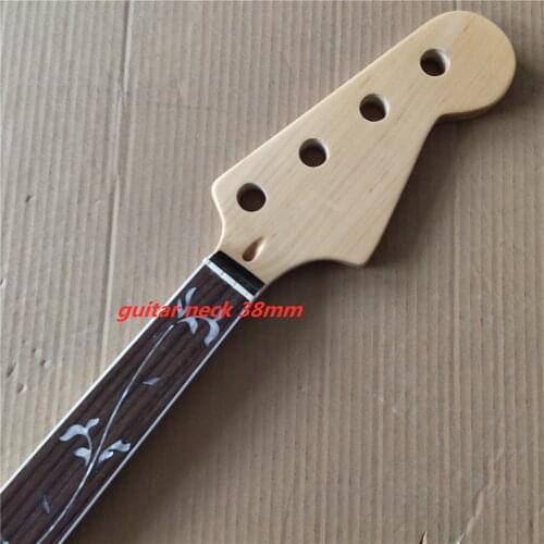 Fretless Maple 20 frets bass guitar neck part 4 string rosewood fingerboard 34 inch nut 38mm