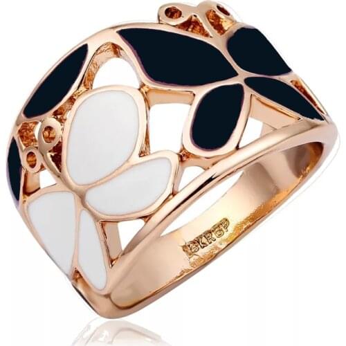 MOONROCY Trendy Rings Black Blue Red Butterfly Vintage Womens Ring Rose Gold Color Jewelry Accessories Gift Free Dropshipping