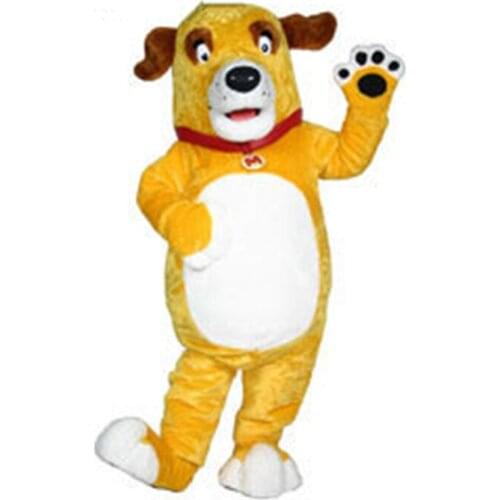 Funny Dog Mascot Costume Adult Size Cartoon Character Yellow Dog Puppy Theme Fancy Dress Cosplay Fancy Dress Advertising Outfit