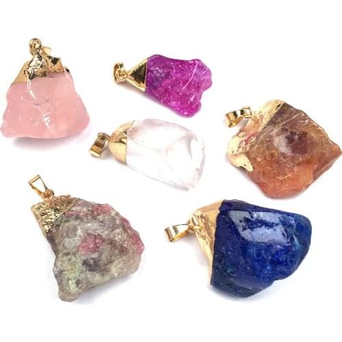 Natural Stone Pendant irregular shape Pendants for Jewelry making DIY Necklaces Accessories Reiki Healing Jewellery Gift