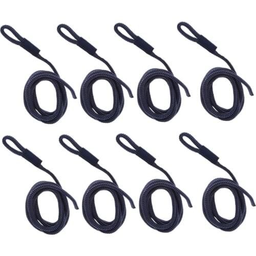 6 Pieces Boat Fender Lines 1/4inch X 5feet Bumper Whips Rope Docking Blue Boat Anchoring Docking Double Braid Fender Line
