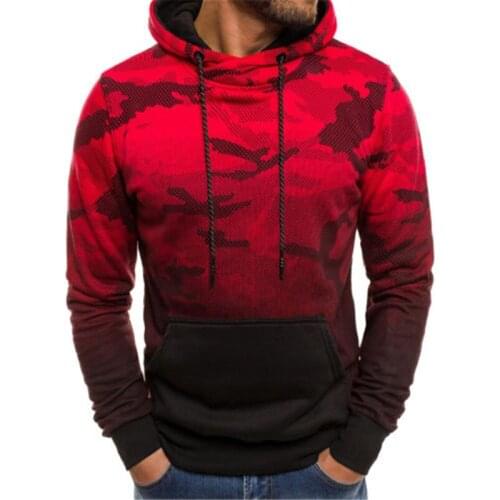 Fashion Mens New Winter Hoodie Hoody Hooded Sweatshirt Jumper Pullover Jacket Classic camouflage sweatshirts on black