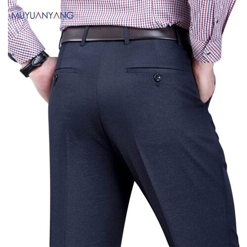Mu Yuan Yang 2020 New Fashion Comfortable Mens Suit Pants High Quality Fit Straight Pants Business Casual Classic Trousers
