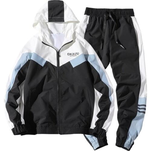 Men Tracksuit Set Spring Autumn Sporting Suit Hoodies Sweatshirts Jacket+Pants Sportswear 2 Piece Running Set Tracksuit For Men