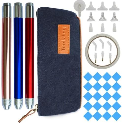 Diamond Painting Tool Bag Lighting Drill Pen Kits Handmade DIY Embroidery 5D Angled Pen Tip Cross Stitch Tool Kits