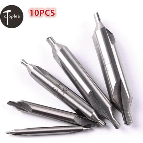 Hot 10PCS/set HSS Center Drills 1/8" 3/16" 1/4" 5/16" 3/8" 60 Degree Combined Countersinks Degree Angle Bit Tip Set Tool