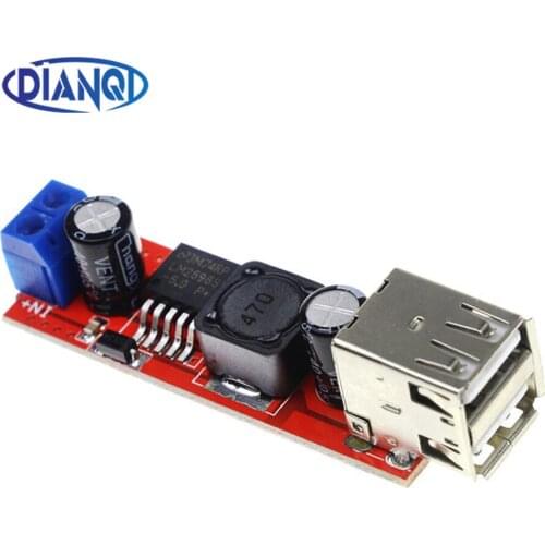 DC 6V-40V To 5V 3A Double USB Charge DC-DC Step-down Converter Module For Vehicle Charger LM2596 Dual USB
