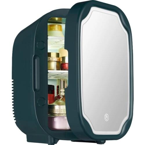 Professional 8L Beauty Refrigerator With Mirror LED Lamp Touch Screen Fridge for Makeup Skin Care and Home Dual Use Travel BX27