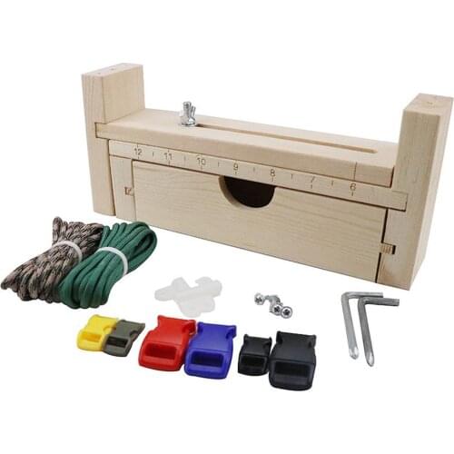 Free Ship Adjustable DIY Jig Solid Wood Paracord Bracelet Maker Knitting Tool Knot Braided Parachute Cord Bracelet Weaving Tools