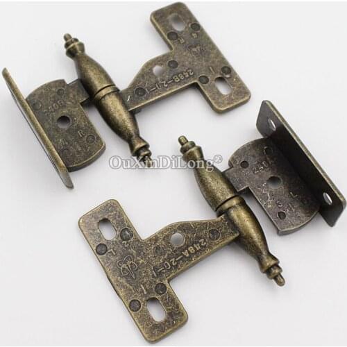 Retro Vintage 5Pairs European Antique Furniture Hinges Cupboard Wardrobe Screen Wine Cabinet Hinge Bronze Hinges