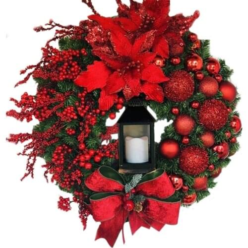 Christmas Door Wreath Holiday Wreath Home Window Wall Decoration Flower Ring Celebration Party Decoration Wreath