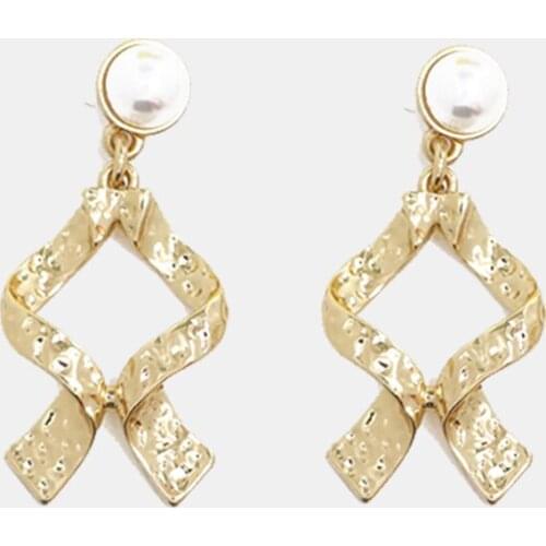 Prevent Allergy Korean Fashion Temperament Personality Pearl Bow Drop Earrings For Women Girls All Match Jewelry