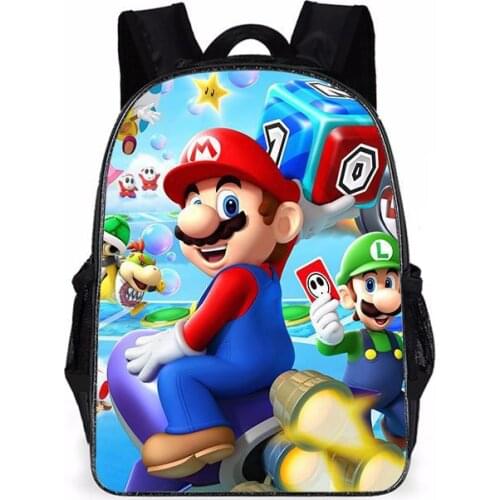 Super Mario School Bags Cartoons Children Elementary and Secondary Backpacks Mario Bros Kids 3D Messenger Bag Birthday Gifts