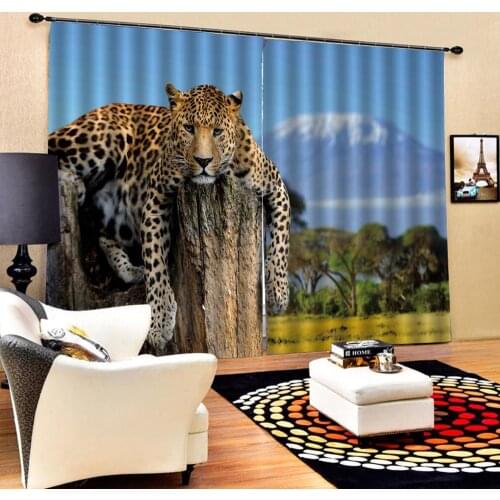 Tiger curtains Window Blackout Luxury 3D Curtains set For Bed room Living room Office Hotel Decoration curtains