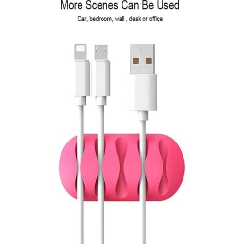 Cable USB de silicona Cable organizador de escritorio ordenado gestión Clips titular del Cable para el ratón Cable de auricular