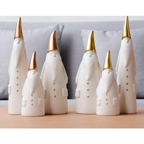 Nordic Santa Claus ornaments holiday home decoration living room furnishings Ceramic statue crafts Christmas gifts for children