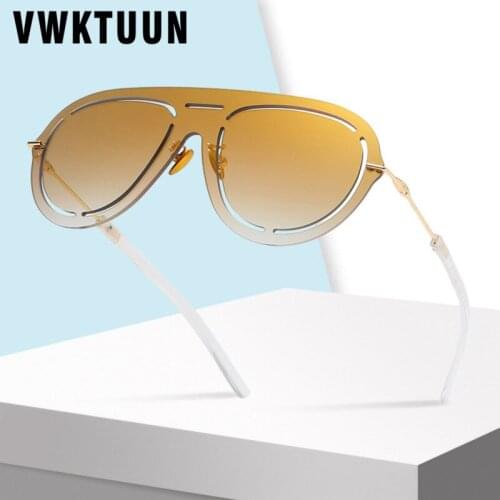 VWKTUUN Sunglasses Women Men Hollow Sunglass Pilot Shades Big Oversized Sun glasses For Women Intergrated Sunglass Gradient