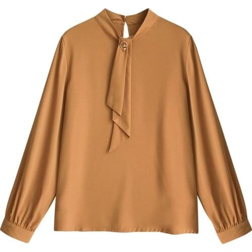 Loose Pullover Lantern Sleeve Chiffon Shirt Womens Long Sleeve Top Korean Shirt Full Chiffon Blouse