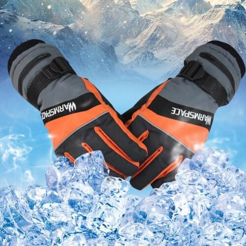 Thermal Ski Gloves Men Women Windproof Electric Heating Gloves USB Hand Warmer Finger Warm Protector Cycling Riding Heated Glove