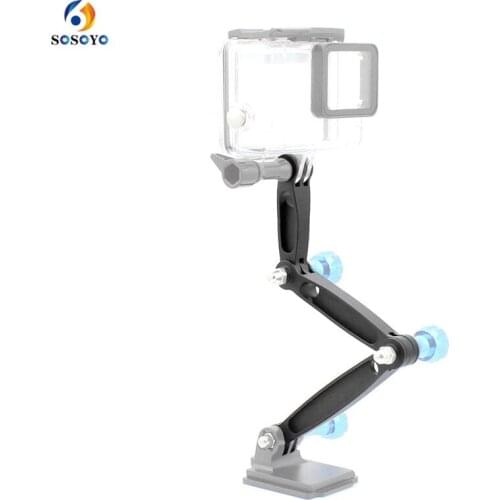Aluminum alloy Triple Extended bracket Selfie Stick Tripod Hand Grip For gopro Hero 8 7 6 5 Xiaomi Yi Sports Camera Accessories