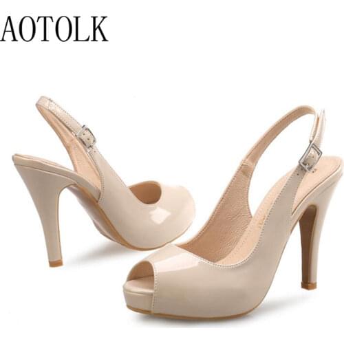 Women High Heels Platform Shoes Fish Mouth Autumn Pumps Woman Pointed Toe Slip On Thin Heels Female Dress Party Shoes Large Size
