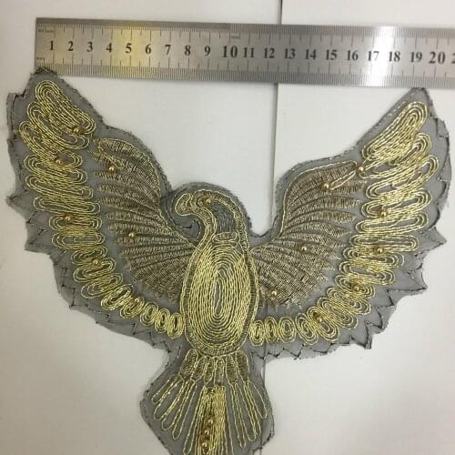 Embroidery Beading Flying Eagle Patches Size 30cm 19cm Eagle Sewing-On DIY Patches for Clothes Dress Bags Jacket 10pcs/Lot