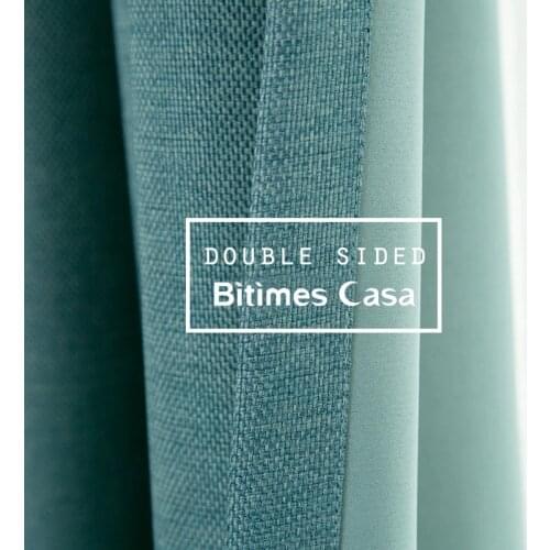 Thicken Linen Blackout Window Curtain Drape Panel Solid Color For Living Room Bedroom High Shading Home Interior Decoration