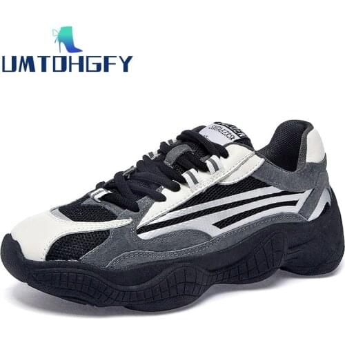 REVT Spring Autumn Womens Thick Bottom Matching Old Dad Shoes Female Trend Breathable Net Red Grils Student Casual Sports Shoes