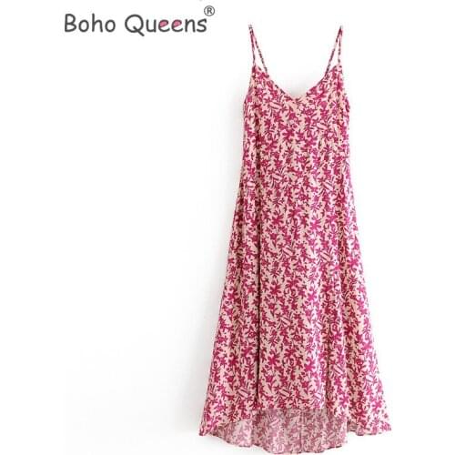 Boho Queens floral print sleeveless beach long Bohemian Spaghetti Strap tassel Maxi dress Ladies Summer happie dress