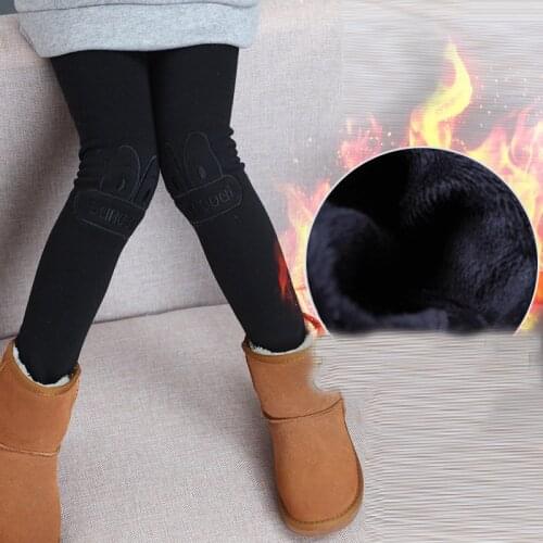 Winter girls Keep warm pants slim waist easter leggings With velvet bloomers ruffle toddler tracksuits Leisure children clothes