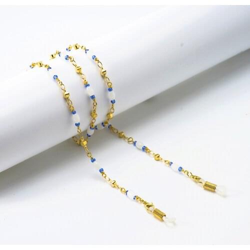 1pc/10pcs/lot Metal Eyeglass Chains Blue Crystal Beads Sunglasses Neck Cord Holder Eyeglass chains retail wholesale