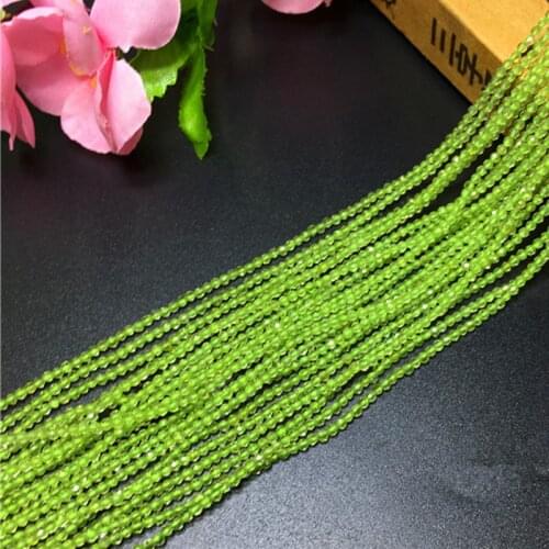 2/3.5MM 1Strand/Pack 100% Natural Chrysolite Peridot Stone Round Section Loose Bead Strands Jewelry Beads