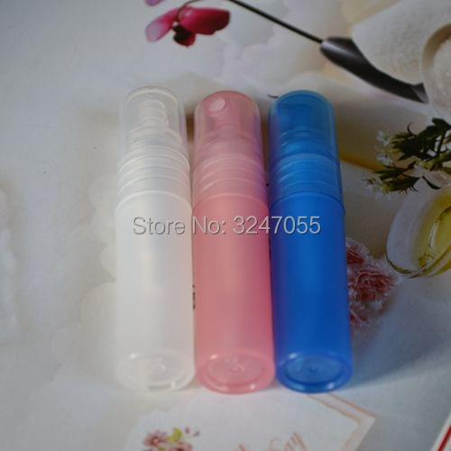 3ML 10/30/50/100pcs Pink Mini Plastic Portable Perfume Spray Bottle, Small Blue Mist Perfume Atomizer, Cosmetic Sample Container
