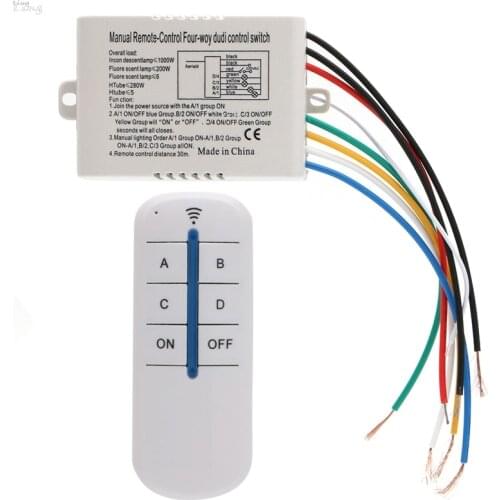 4 Channel Wireless ON/OFF Lamp Remote Control Switch Receiver Transmitter New