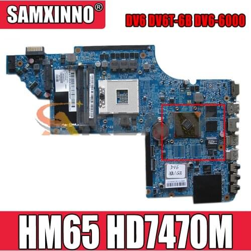 665345-001 665345-501 For HP DV6 DV6T-6B DV6-6000 HM65 HD7470M Notebook Mainboard 11A39-2 48.4RH08.021 Laptop Motherboard