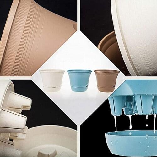 7.5 Inch with Tray, 4 Automatic Watering Flower Pots for Plant Growth