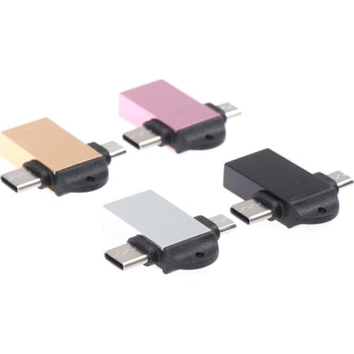 2-in-1 Type-C Micro USB OTG Adapter For Android USB 3.1 Data Transmit Converters