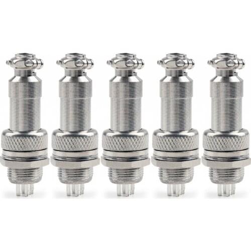 Areyourshop 5 Pcs 4 Pin XLR 12mm Audio Cable Connector Adapter Chassis Mount High Quality minijack plug Wire Connector