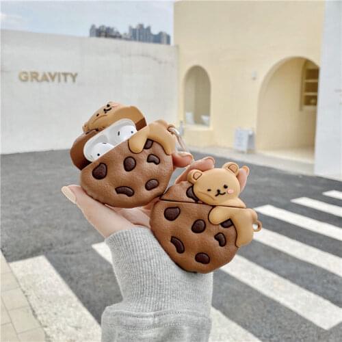 Biscuit Bear Bluetooth Headset Box for AirPods Pro Cartoon Shell for Airpods 2 1 New Style Fashion Gift Cute Cover for AirPods 1