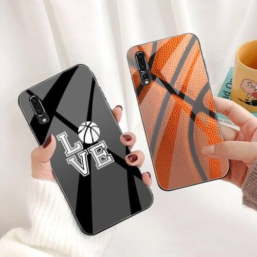 I love Basketball Court Phone Case Tempered Glass For Huawei P30 P20 P10 lite honor 7A 8X 9 10 mate 20 Pro