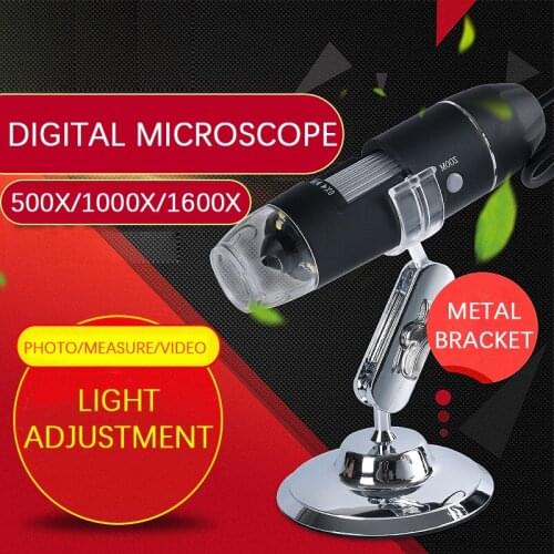1600X Adjustable 2MP 1080P 8 LED Digital Microscope Type-C/Micro USB Magnifier Electronic Stereo USB Endoscope For Phone PC