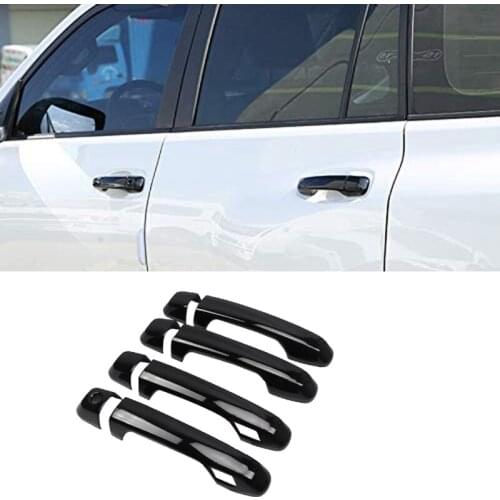 For Toyota 4Runner 2010-2021 Black Outside Exterior Door Handle Protector Cover Trim (with Smart Key Holes) Accessories